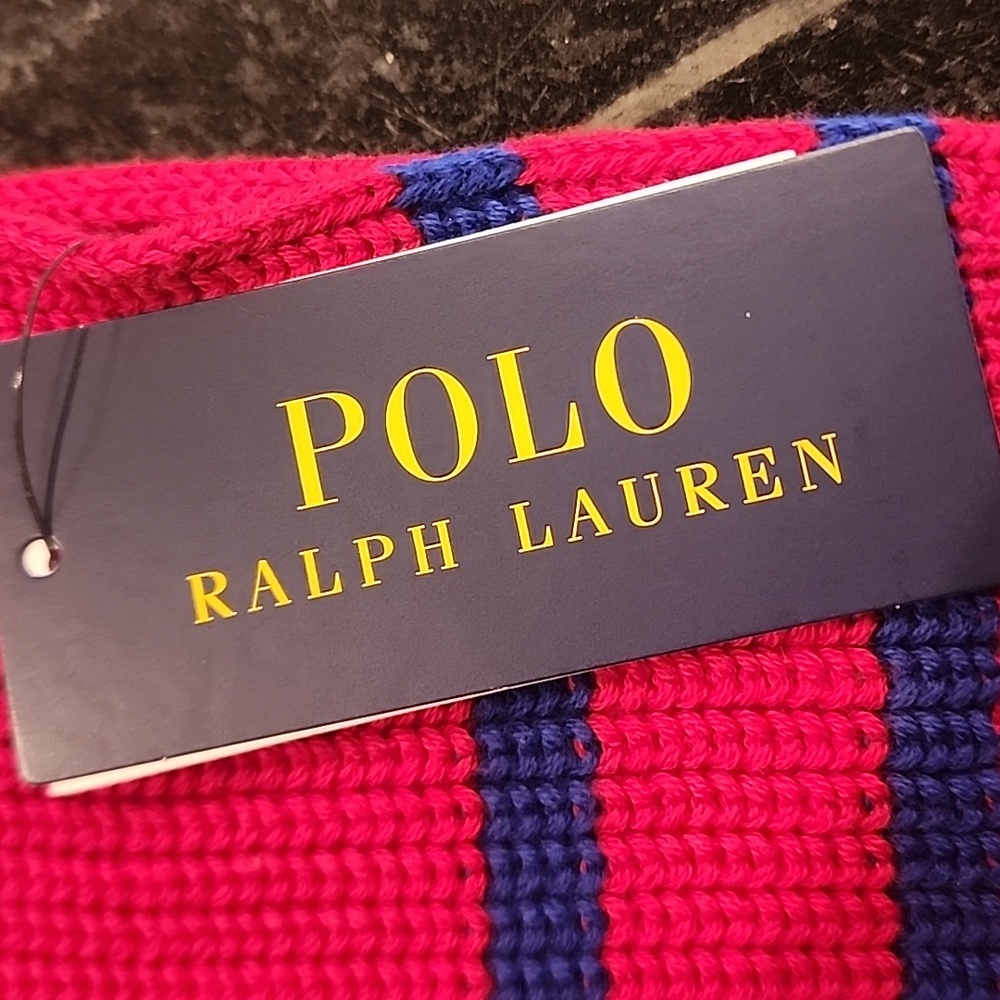 Polo Ralph Lauren Kids 8-20 Red And Blue Knit Preppy Scarf NWT - Picture 3 of 6